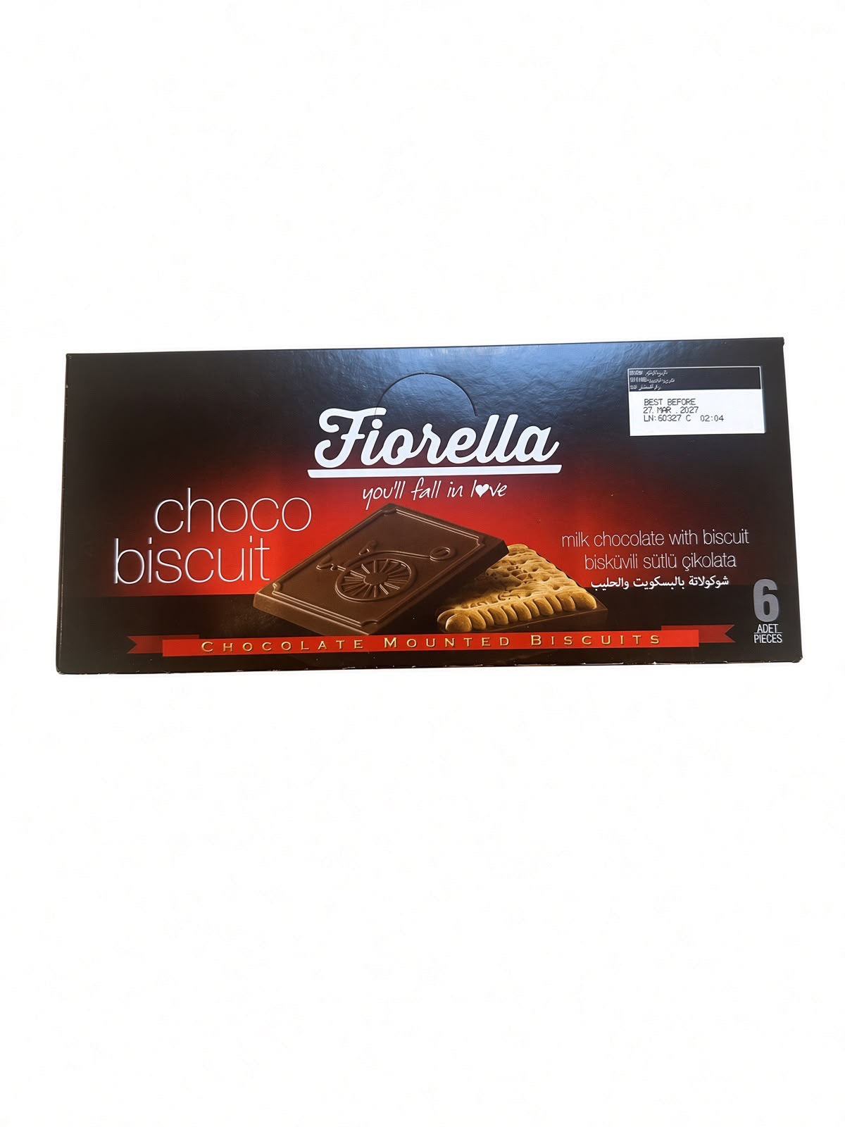 Fiorella Milk Chocolate Mounted Biscuits 6 Pack (6x2.4oz)