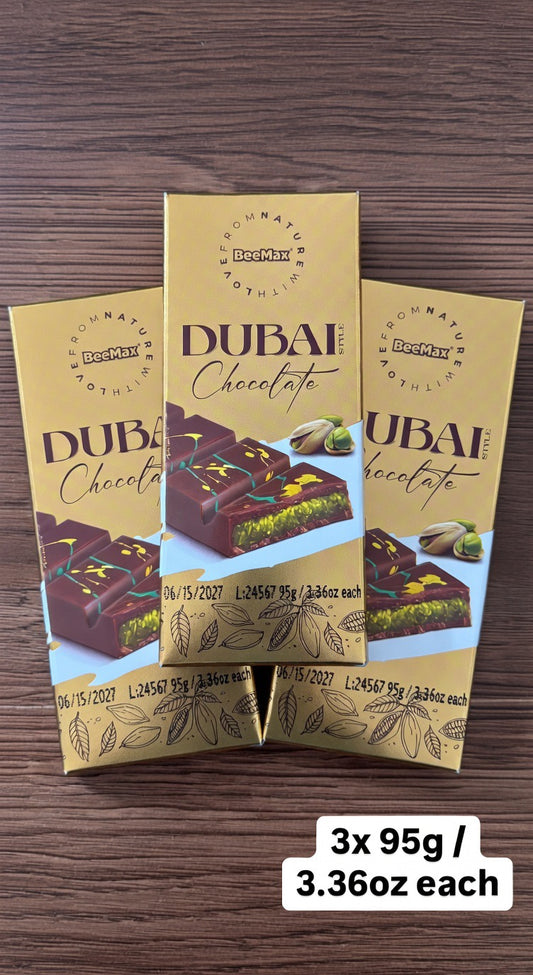 Beemax Small Dubai Chocolate 3 Bar( 3.36 oz )