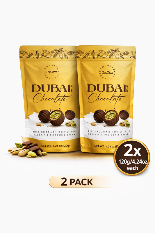 2 PCS Bag Beemax Dubai Chocolate Truffles Pistachio Cream Filled Milk Choco Ball