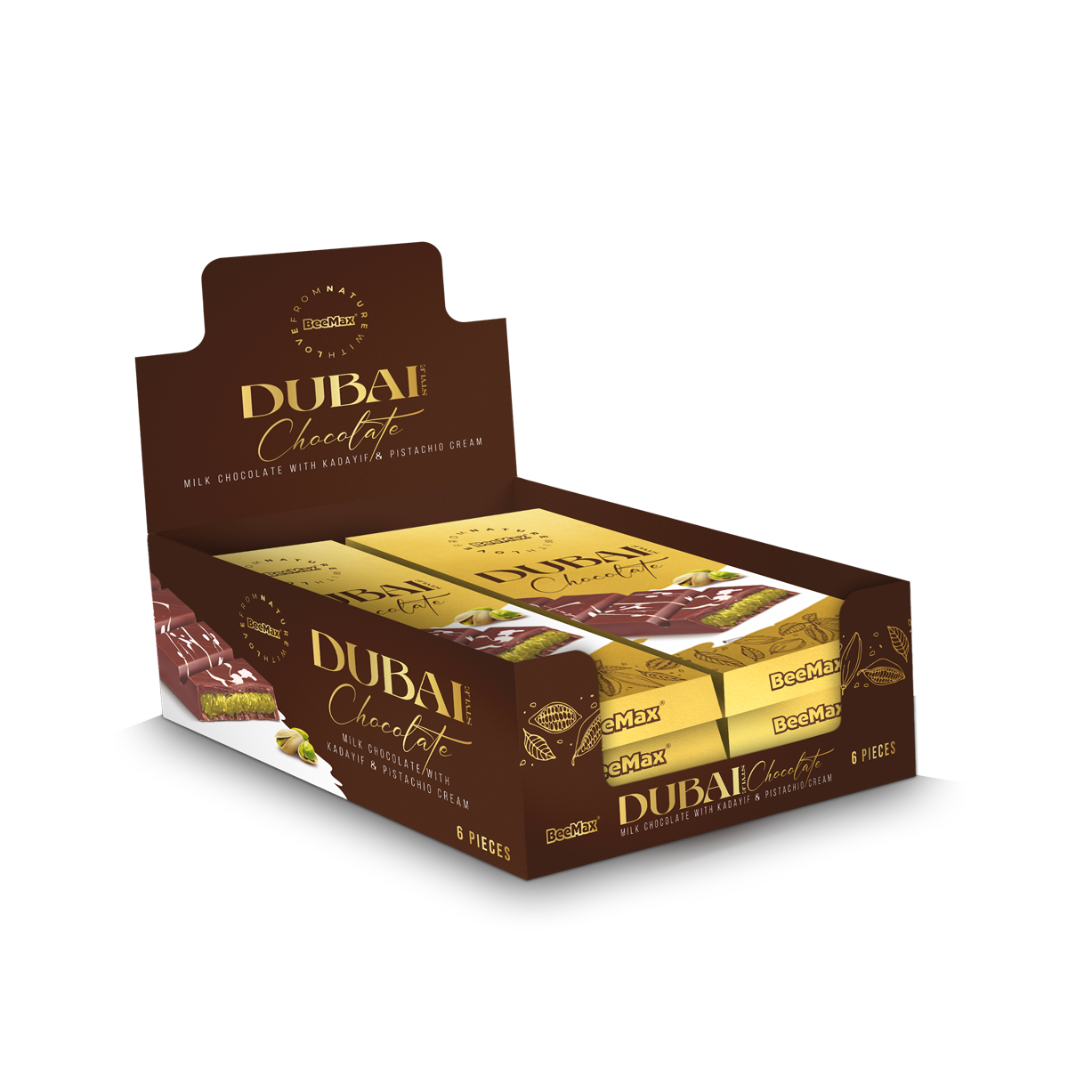 Beemax Small Dubai Chocolate 6 Bars x 3.36 oz