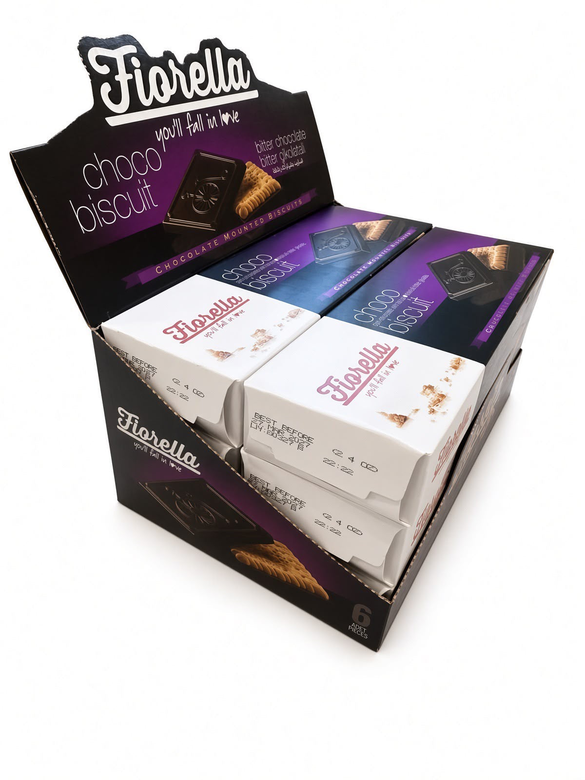 Fiorella Dark Chocolate Mounted Biscuits 6 Pack (6x2.4oz)