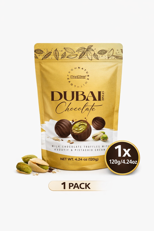 1 PCS Bag Beemax Dubai Chocolate Truffles Pistachio Cream Filled Milk Choco Ball