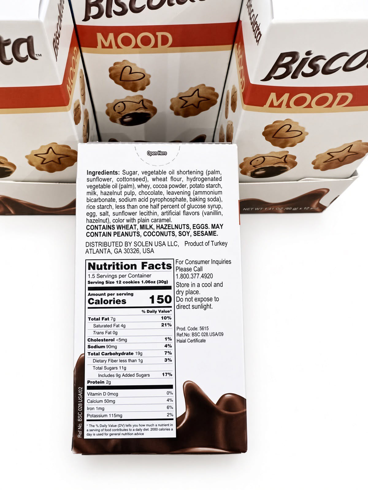 Biscolata MOOD Cookies Chocolate Creme Filling 12 Multipack (12x1.41oz Boxes)