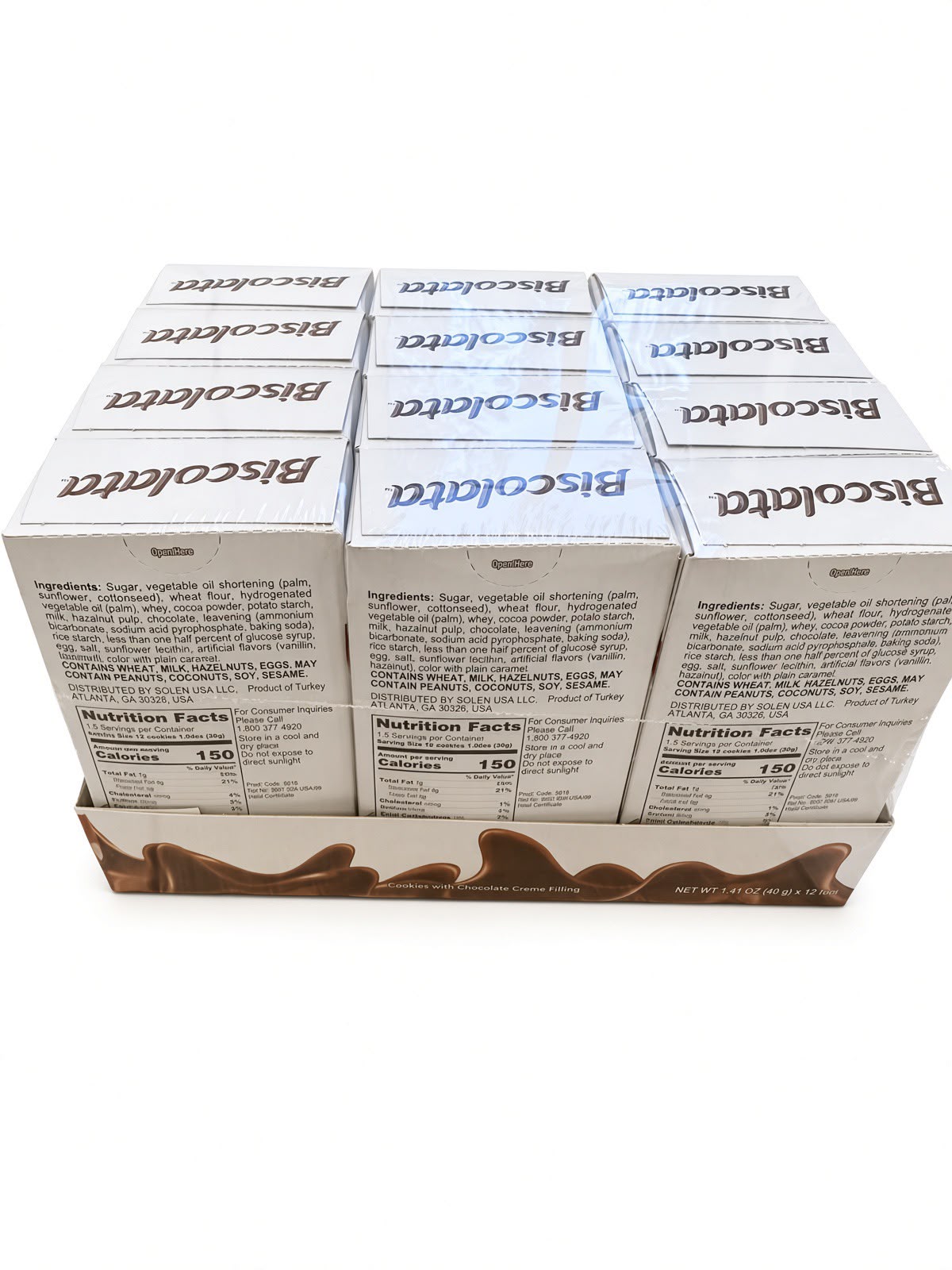 Biscolata MOOD Cookies Chocolate Creme Filling 12 Multipack (12x1.41oz Boxes)