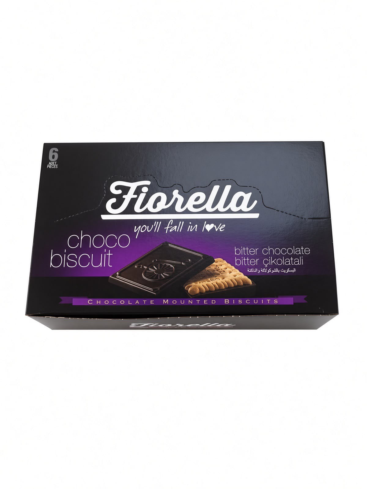 Fiorella Dark Chocolate Mounted Biscuits 6 Pack (6x2.4oz)