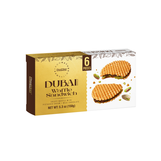 Beemax Waffle Sandwich with Dubai Cream & Chocolate 6 Box x 5.6 oz